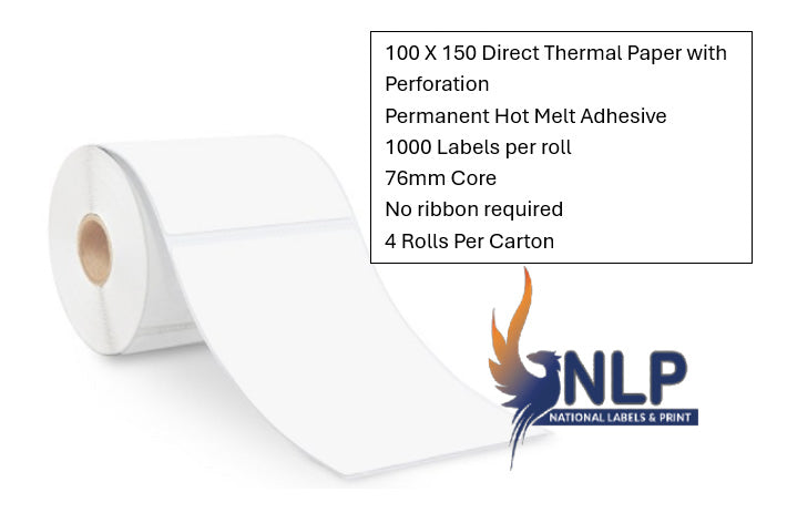 100x150 DT Eco Permanent 1000 per roll 76 core