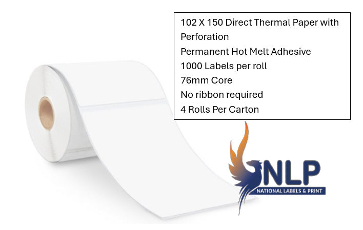 102x150 DT Eco Permanent 1000 per roll 76 core