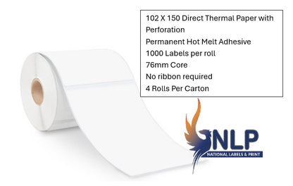 102x150 DT Eco Permanent 1000 per roll 76 core
