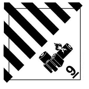 Warning Label 100x100mm Class 9 Lithium Hazard Warning Labels - Single roll 500 per roll