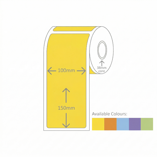 100x150 DT Eco Permanent 350 per roll 38 core Yellow