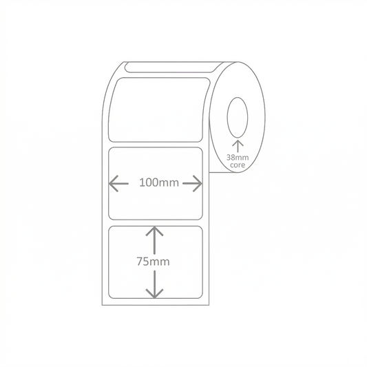 100x75 DT Eco Permanent 1000 per roll 38mm core